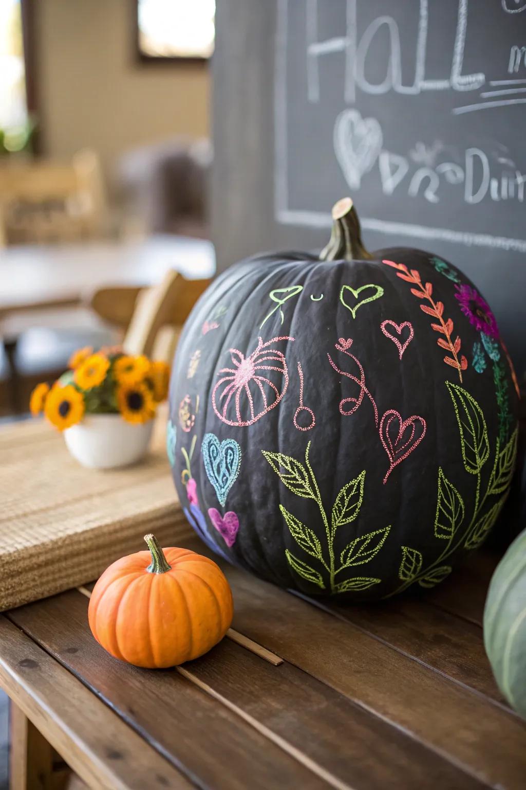 Create and recreate with chalkboard pumpkins.