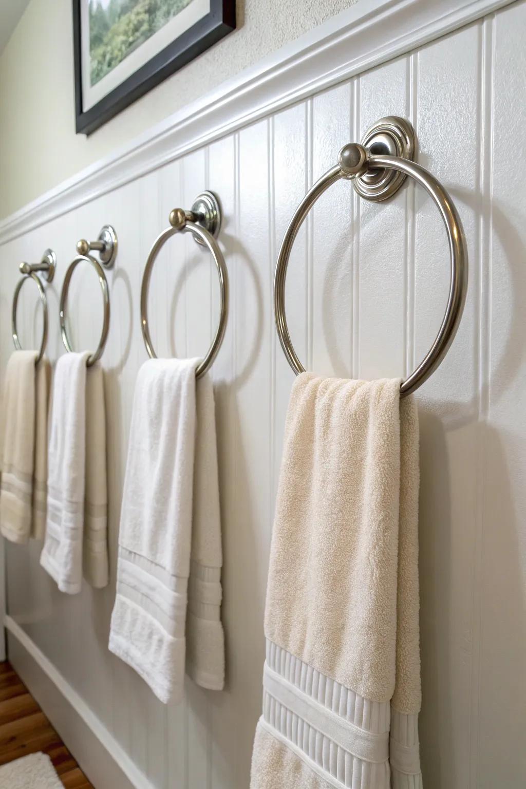 Fabricate harmony adopting a trio of towel loops, ideally suited aimed at adding symmetry alongside style.
