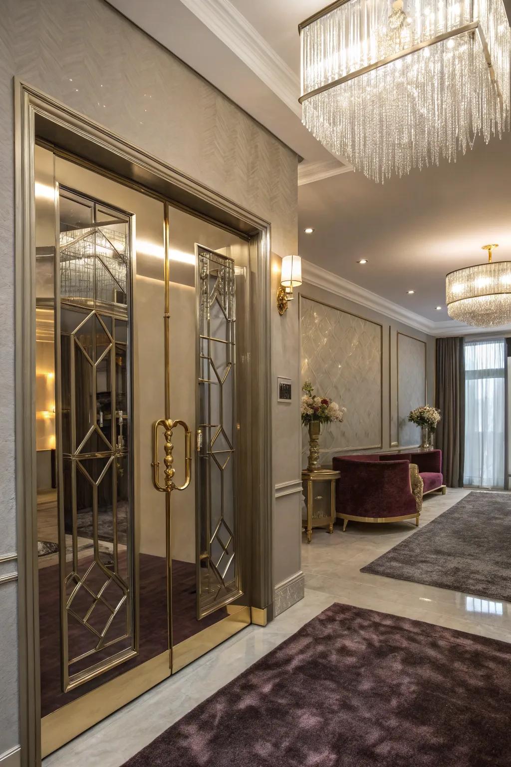 An element of glamour introduces elegance and sophistication to your entryway.