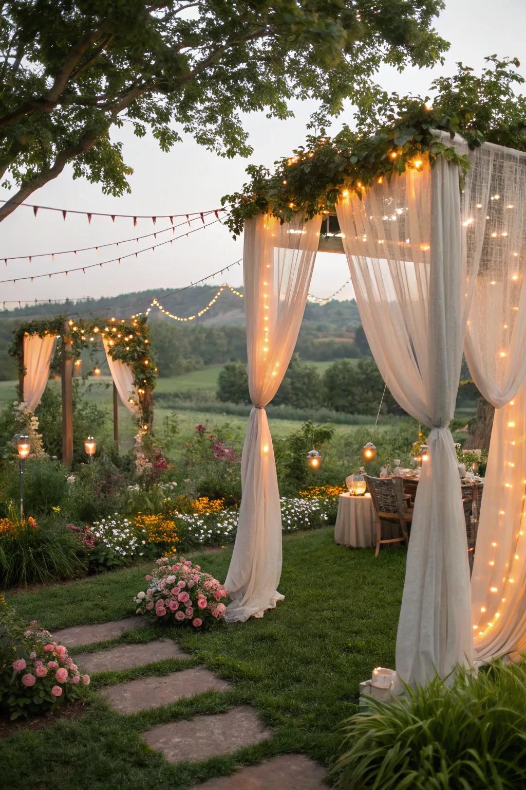 Transform your garden with whimsical netting decor.