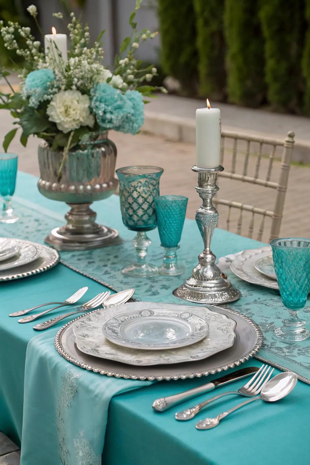Cerulean and silver together offer a sophisticated and elegant look.