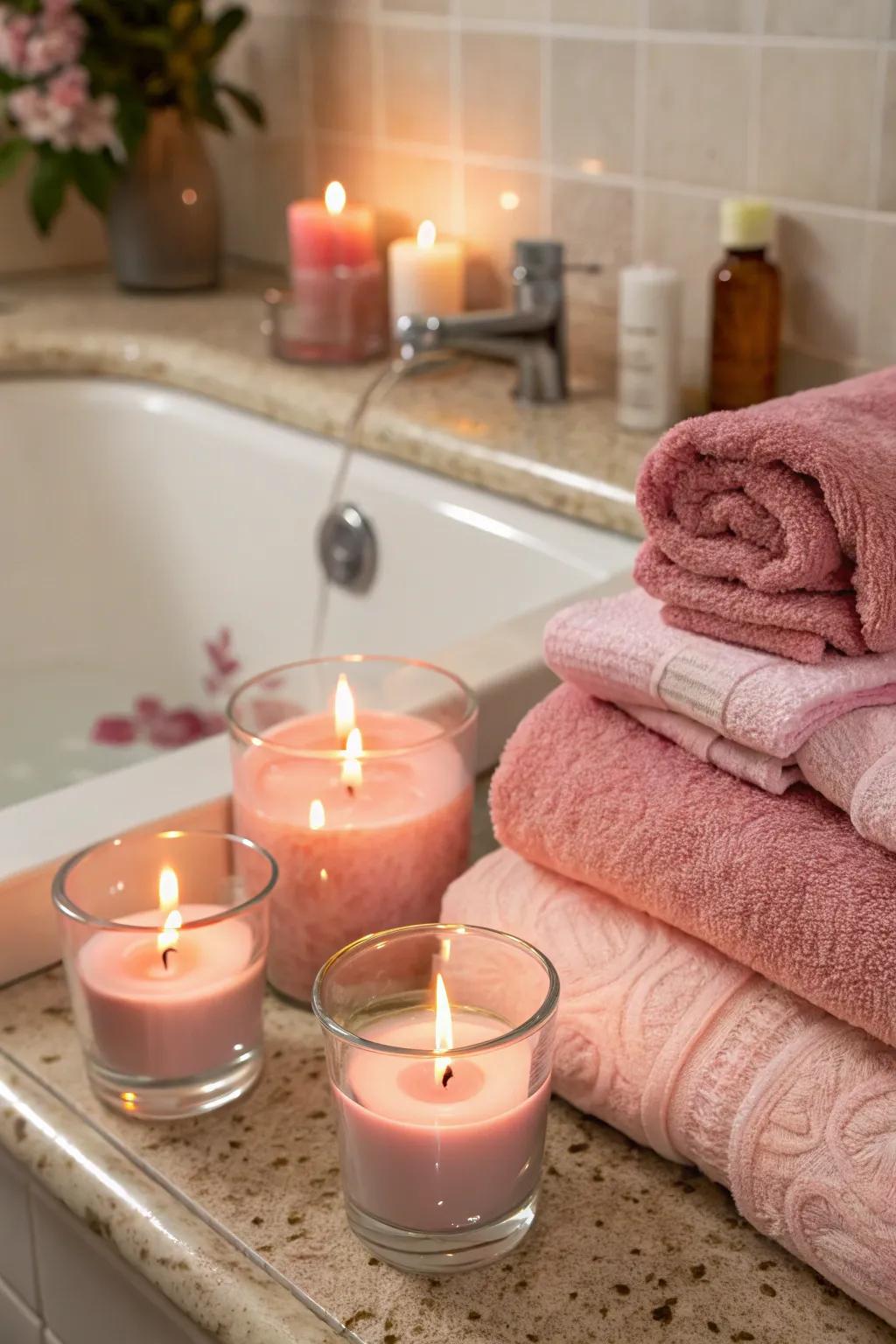 Romantic touches in the bathroom