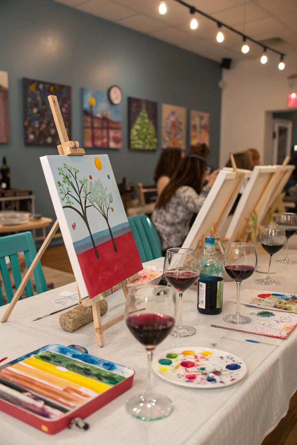 Unleash your creativity with a paint-and-sip event.