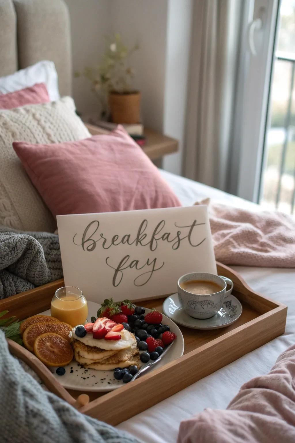 Begin the day with a surprise breakfast in bed.