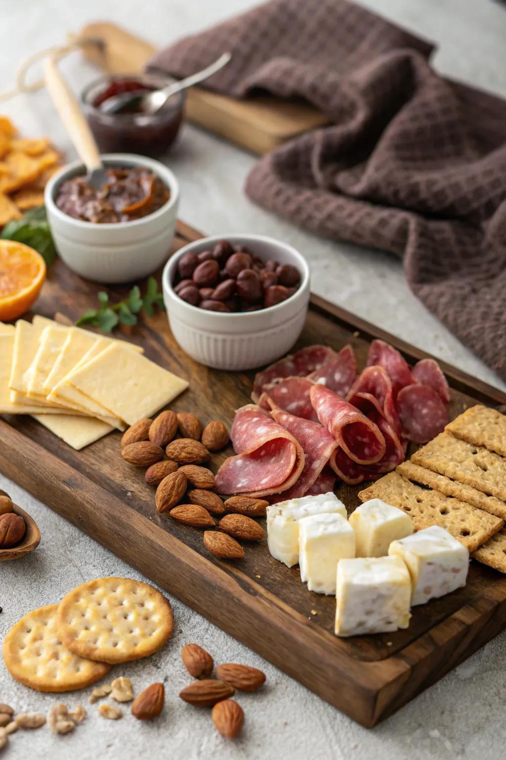 Secret sweets add delight to the charcuterie spread.