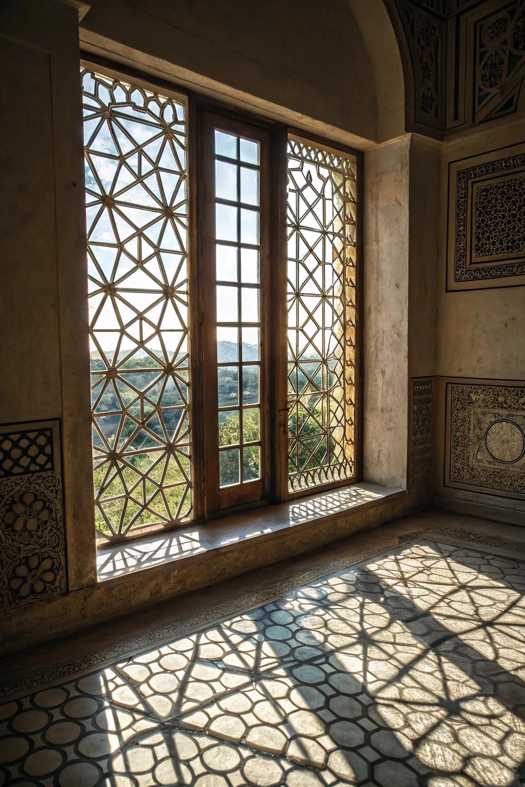 Geometric designs append a modern touch and dynamic visual interest.