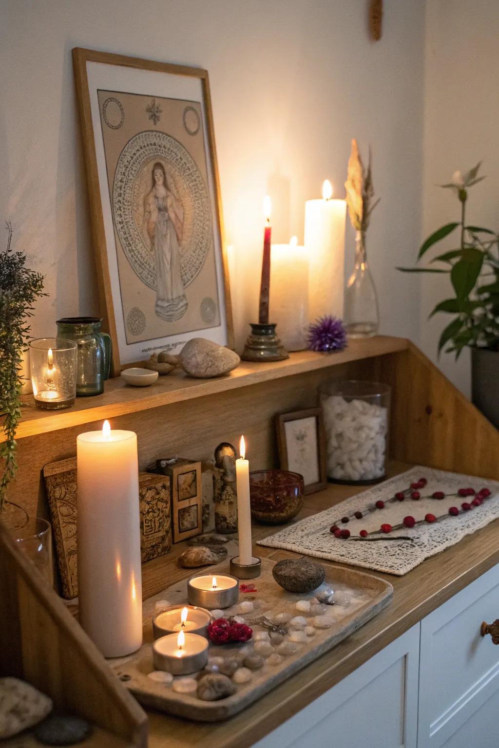 A personal sacred spot for meditation and enchantment work.