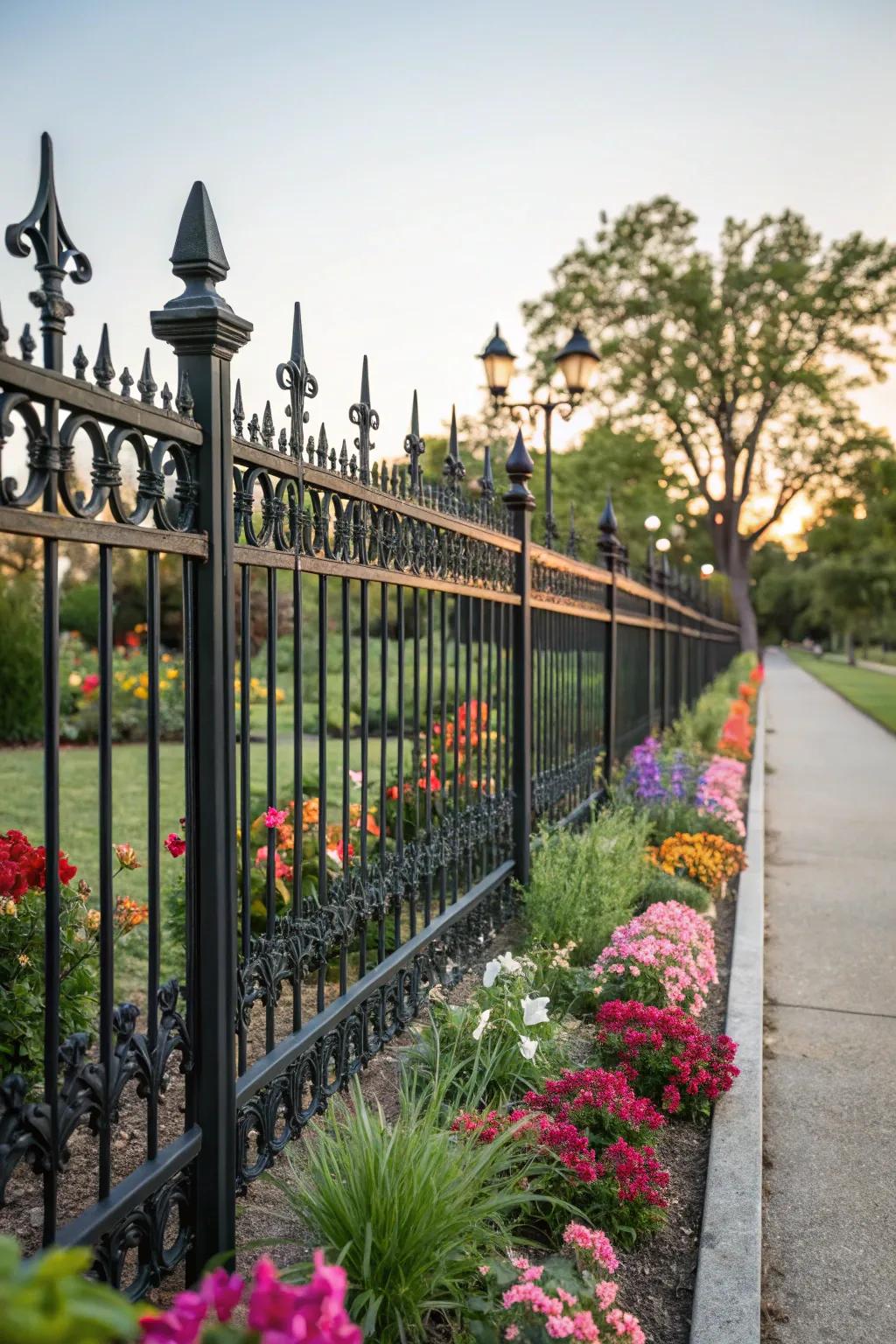 Make a bold statement with a dramatic black fence.