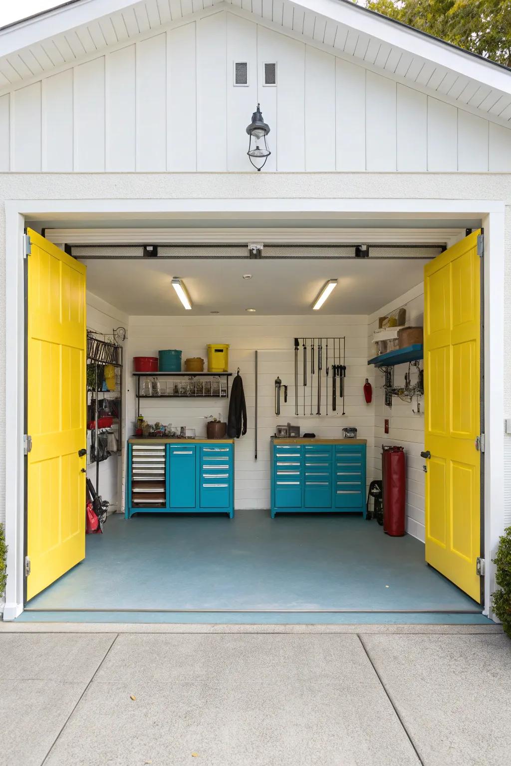 Define your garage zones with strategic uses of color.