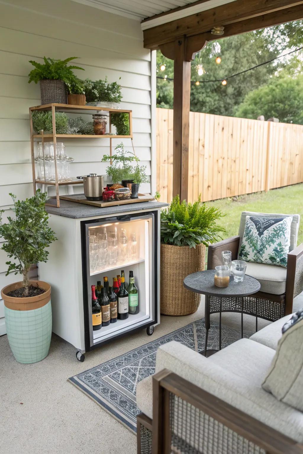 A mini bar for stylish and convenient entertaining.