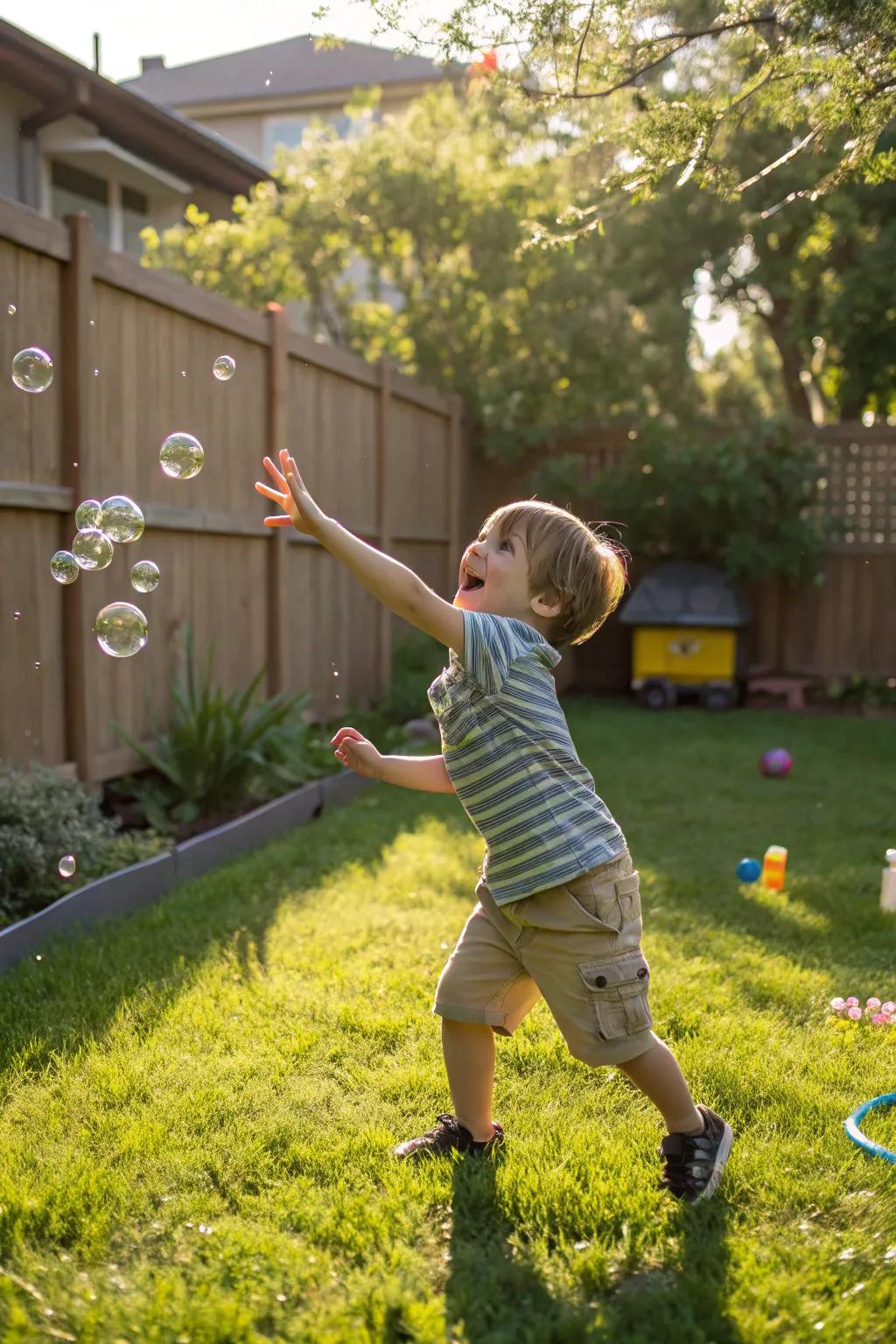 Bubbles bring a magical and playful atmosphere to photographs.
