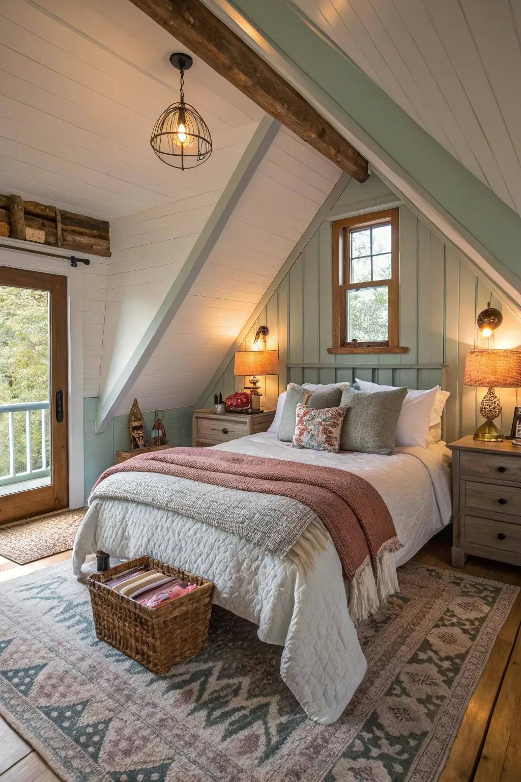 A charming guest suite within your attic extends a warm welcome.