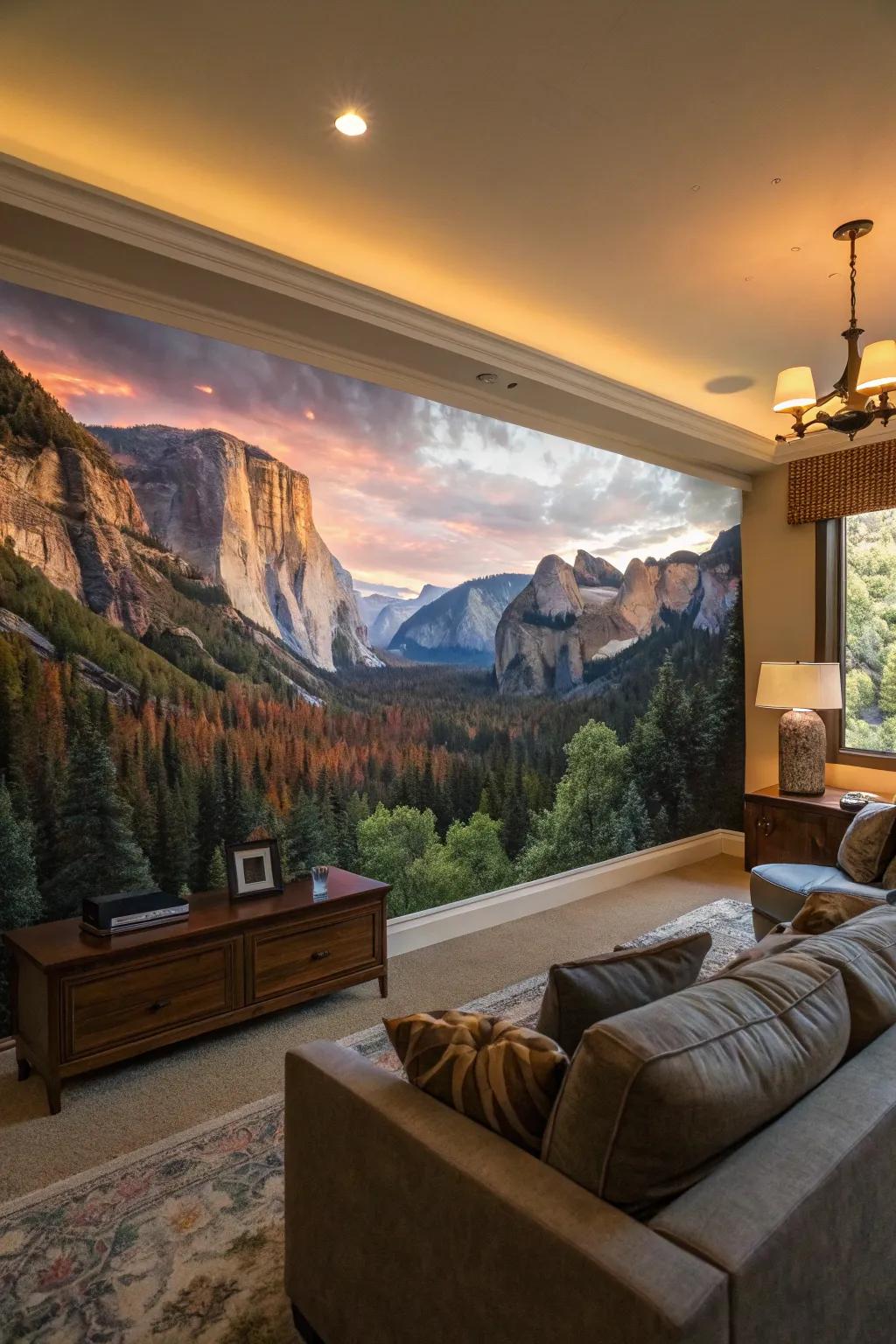 Create grandeur using grand hills murals.