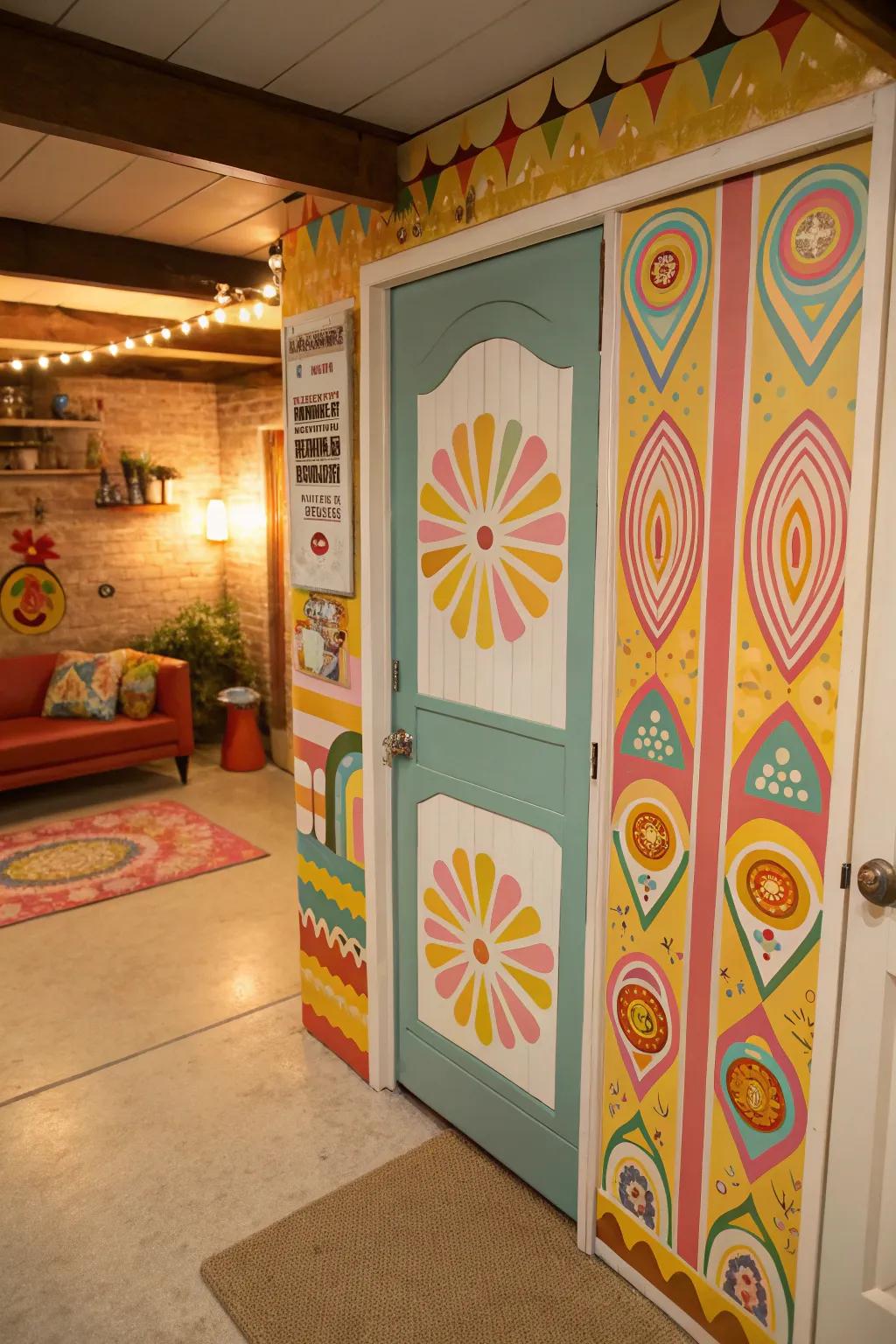 A vintage-styled door, recalling fun and nostalgia of past eras.