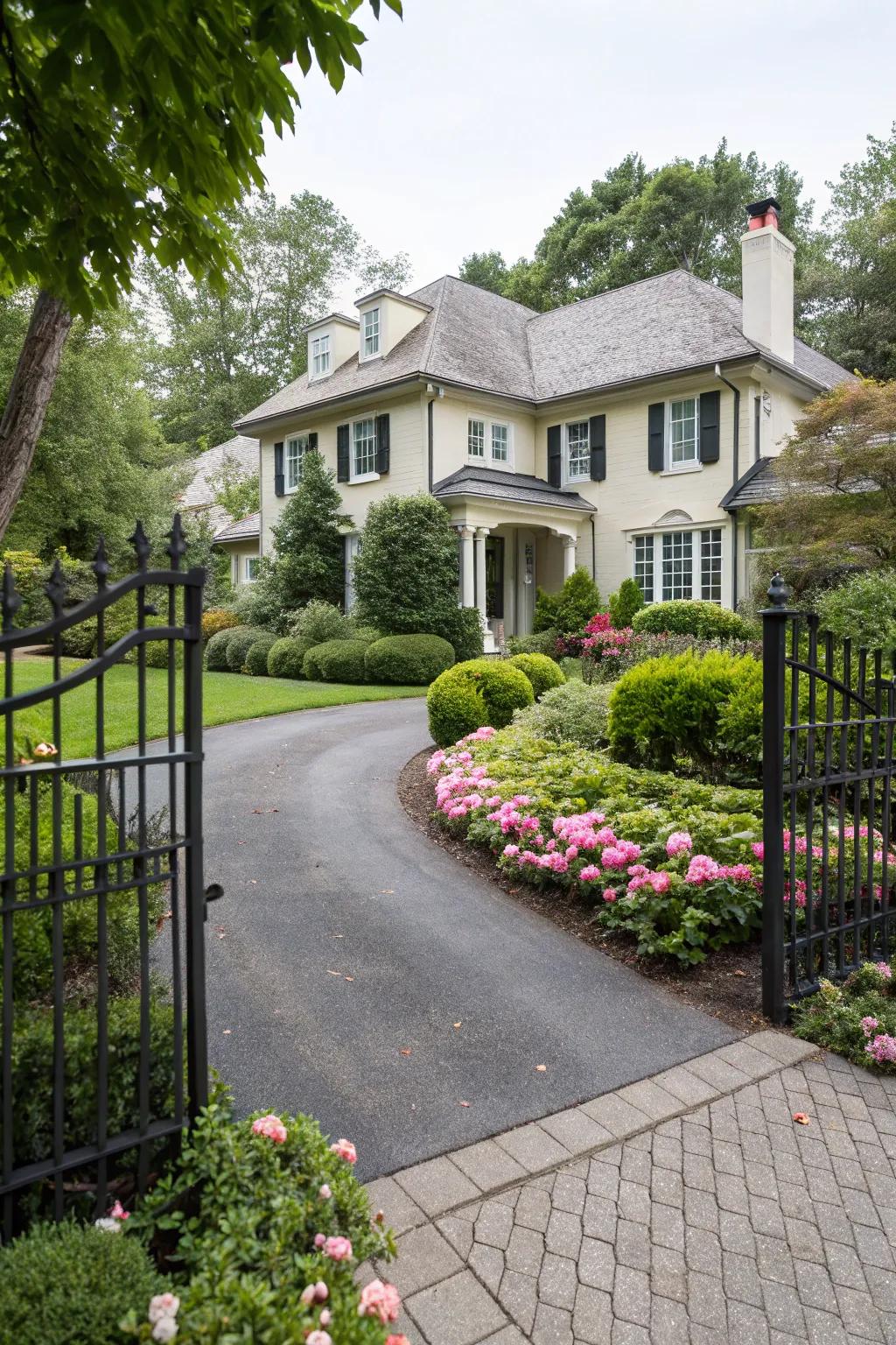 A gated entrance adds security and sophistication to your home.