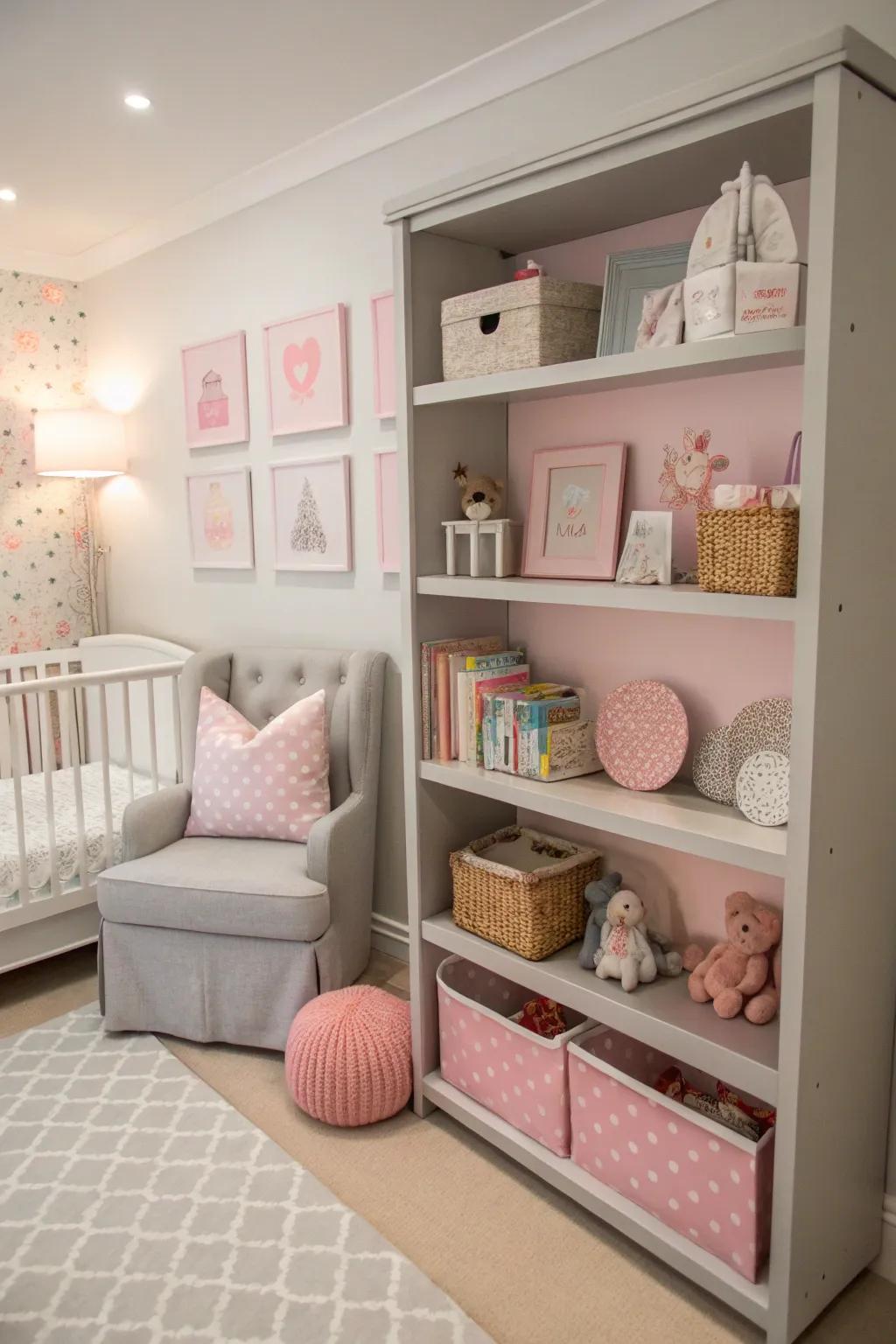 Themed shelving presents both function and flair.