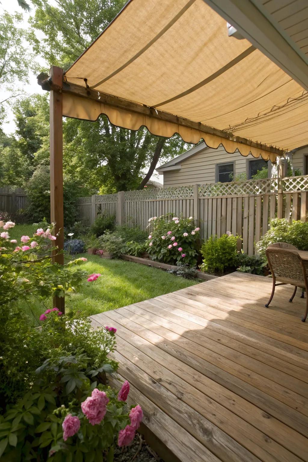 Enjoy the rustic charm of cedar awnings.