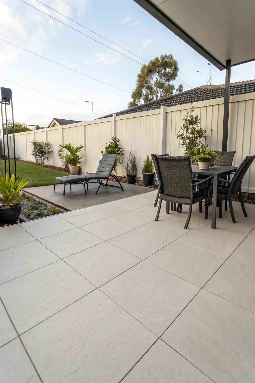 Tiles bring a minimalist and elegant aesthetic.