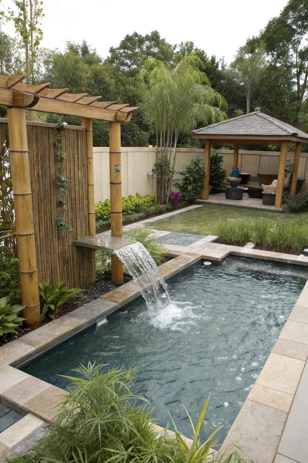 Zen-inspired cascades present a tranquil escape.