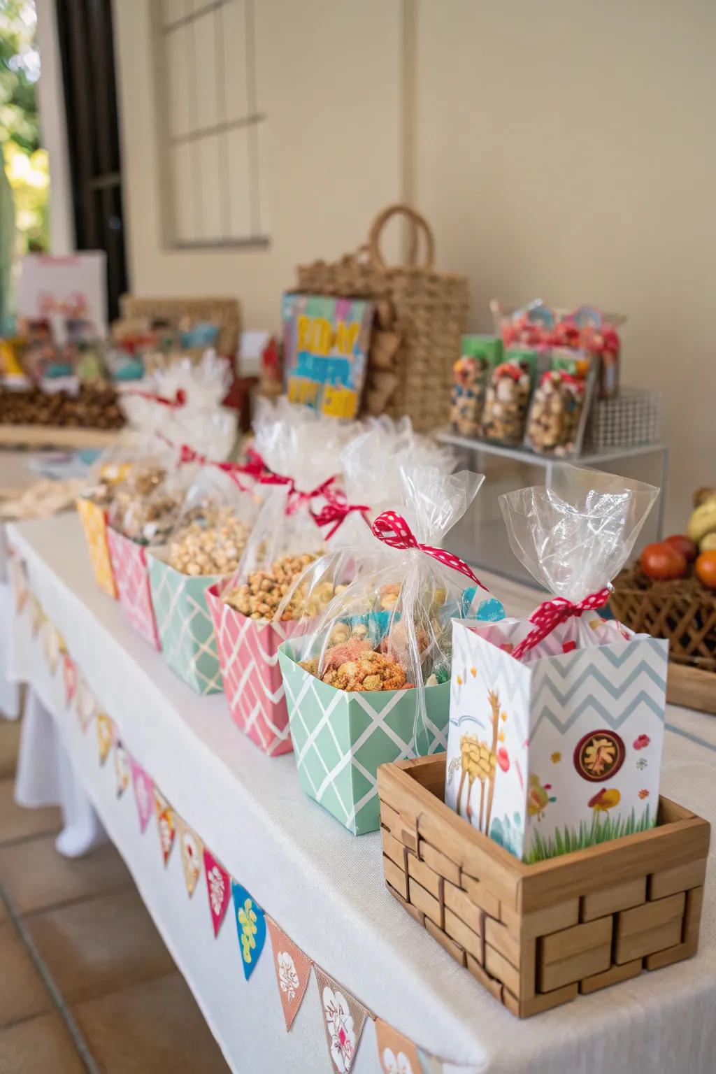 Thoughtful themed celebration tokens for guests to take home.