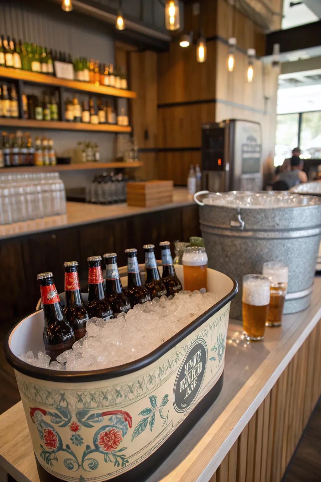 A guest-operated beer section injects a casual and enjoyable vibe.