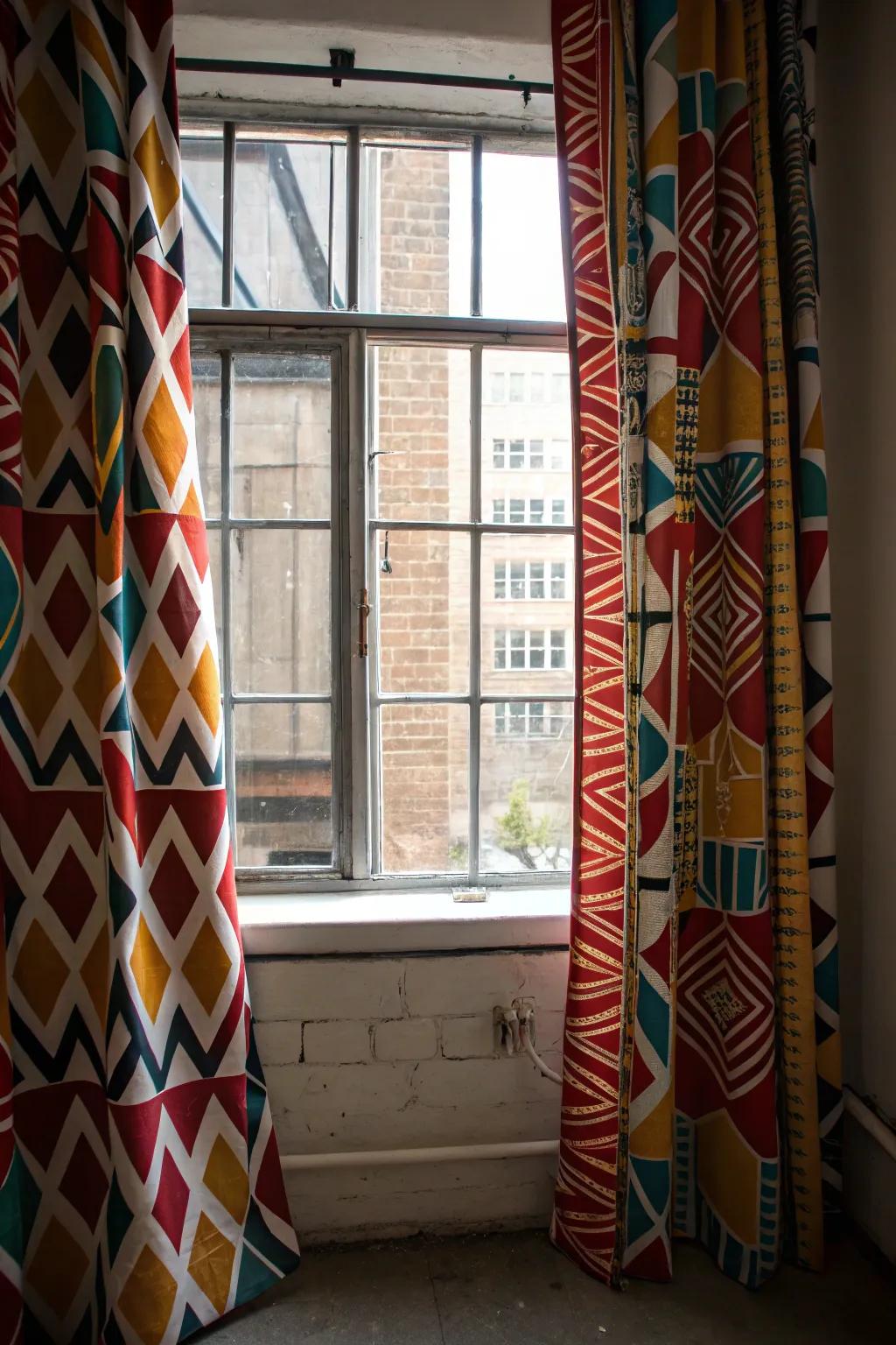 Geometric designs establish an energetic main attraction in your basement.