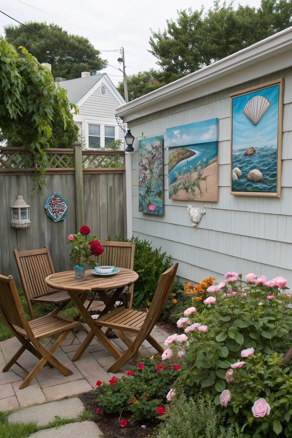 Seaside art can enhance the beach theme and add personality to your space.