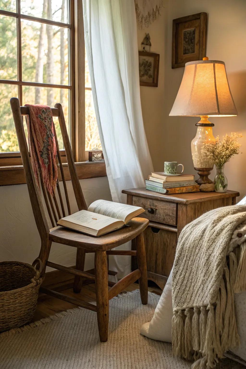 Wooden chairs enhance with warmth.