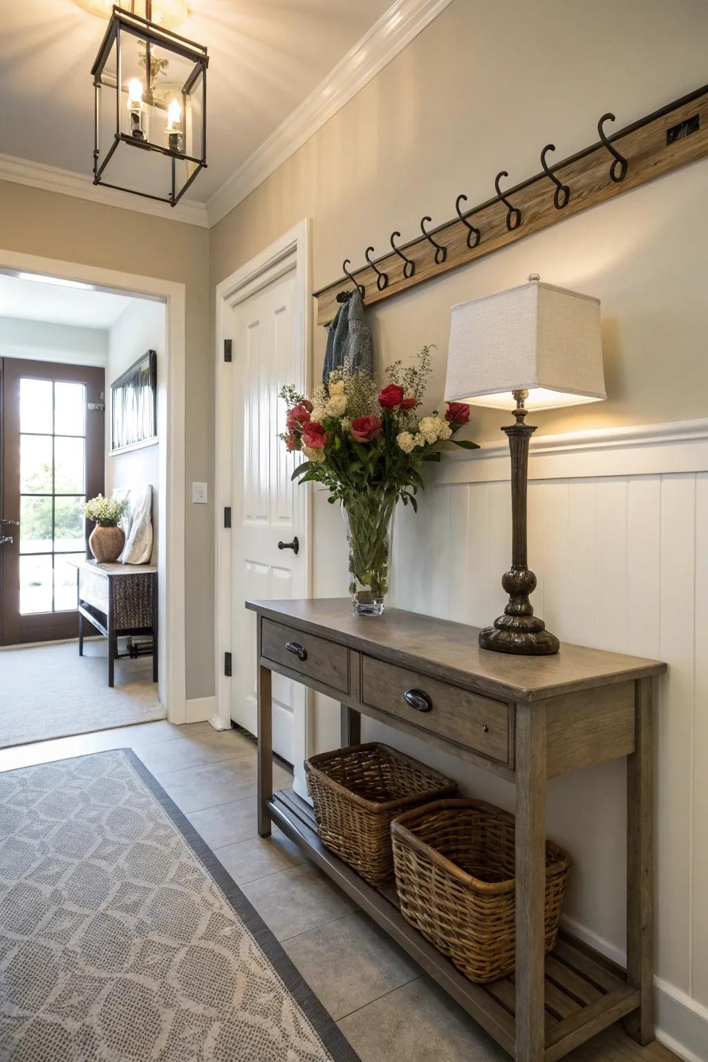 Keep the bedroom free of clutter using a landing zone.
