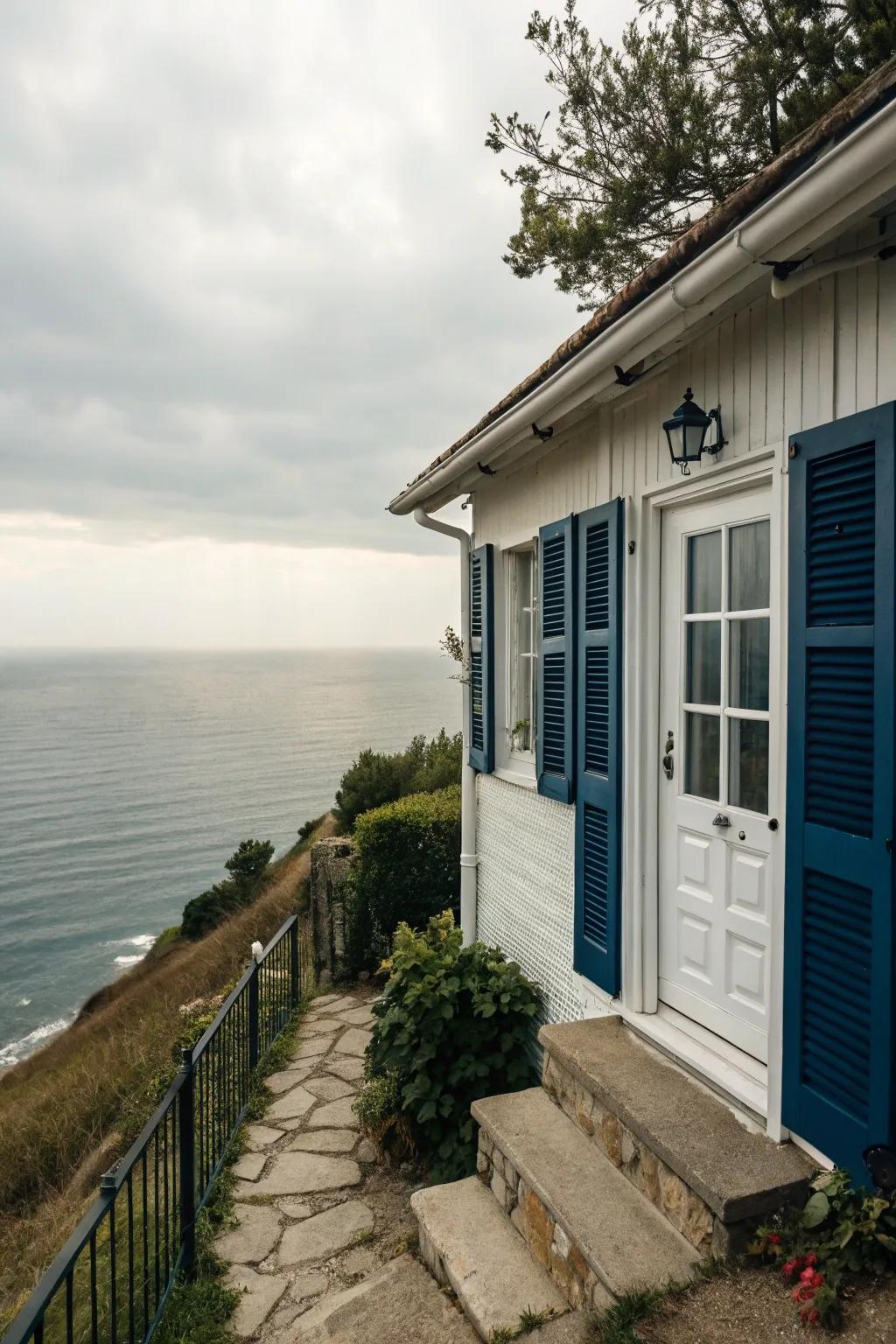 Classic sea and crisp alabaster create a nautical charm.