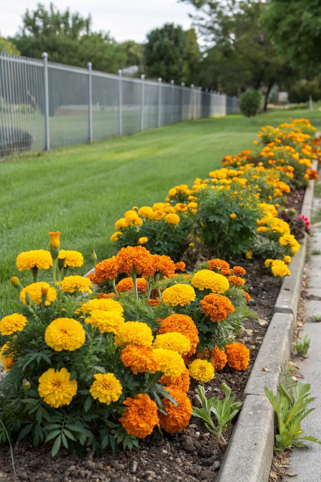 Calendulas provide radiant color and natural pest deterrence.