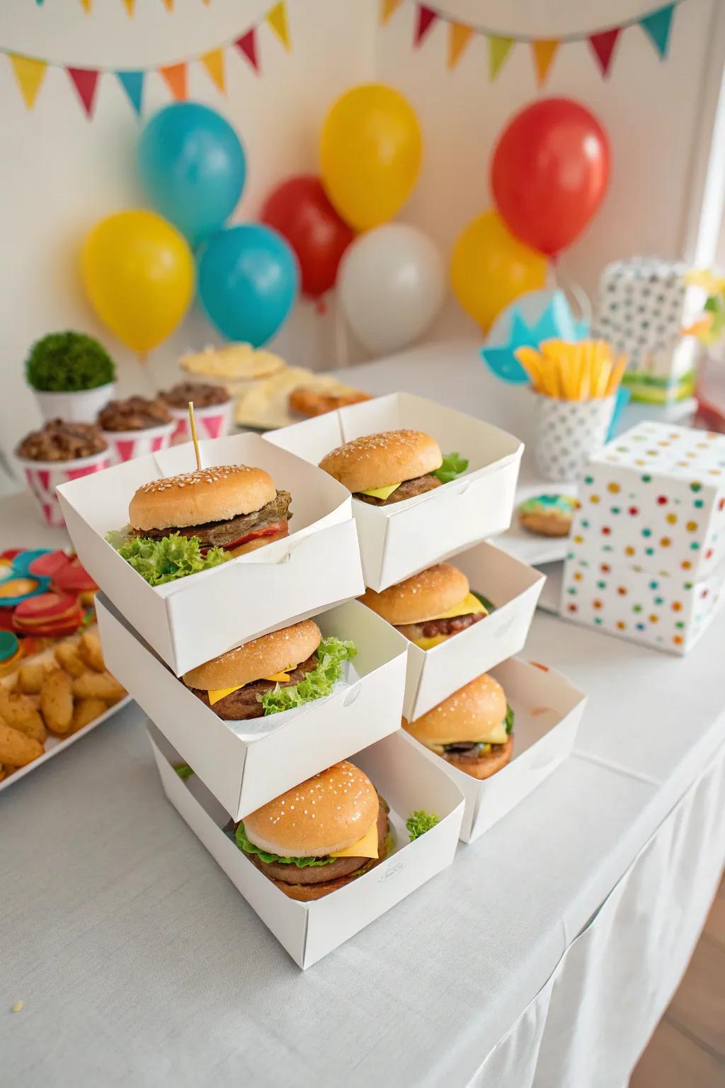 DIY burger containers make for a considerate takeaway.