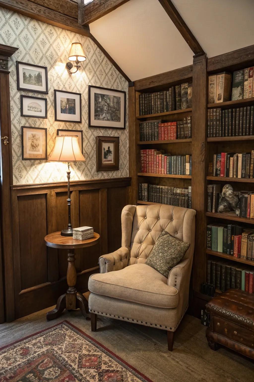 A vintage nook transporting you to another era with its nostalgic allure.
