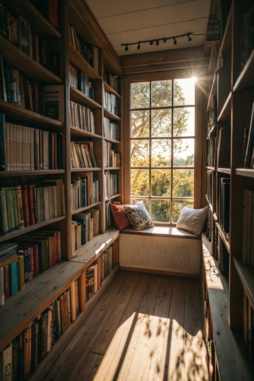 A sunny window nook ideal for reading.