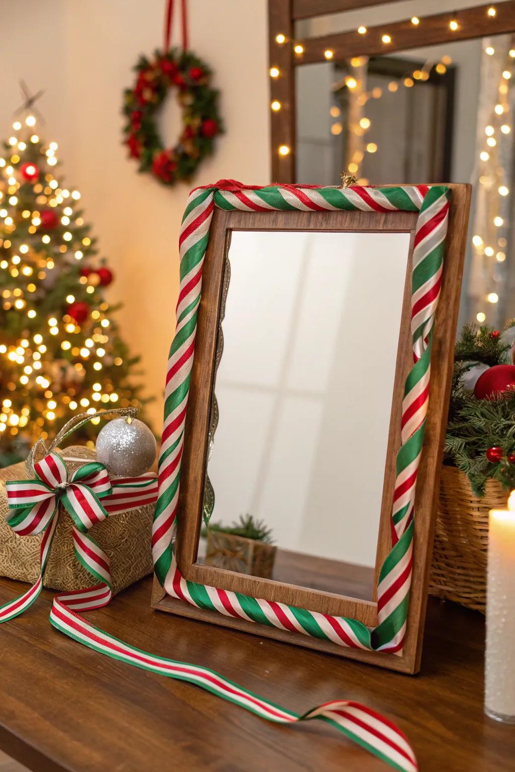 Ribbon borders bring an elegant charm to holiday adornments.