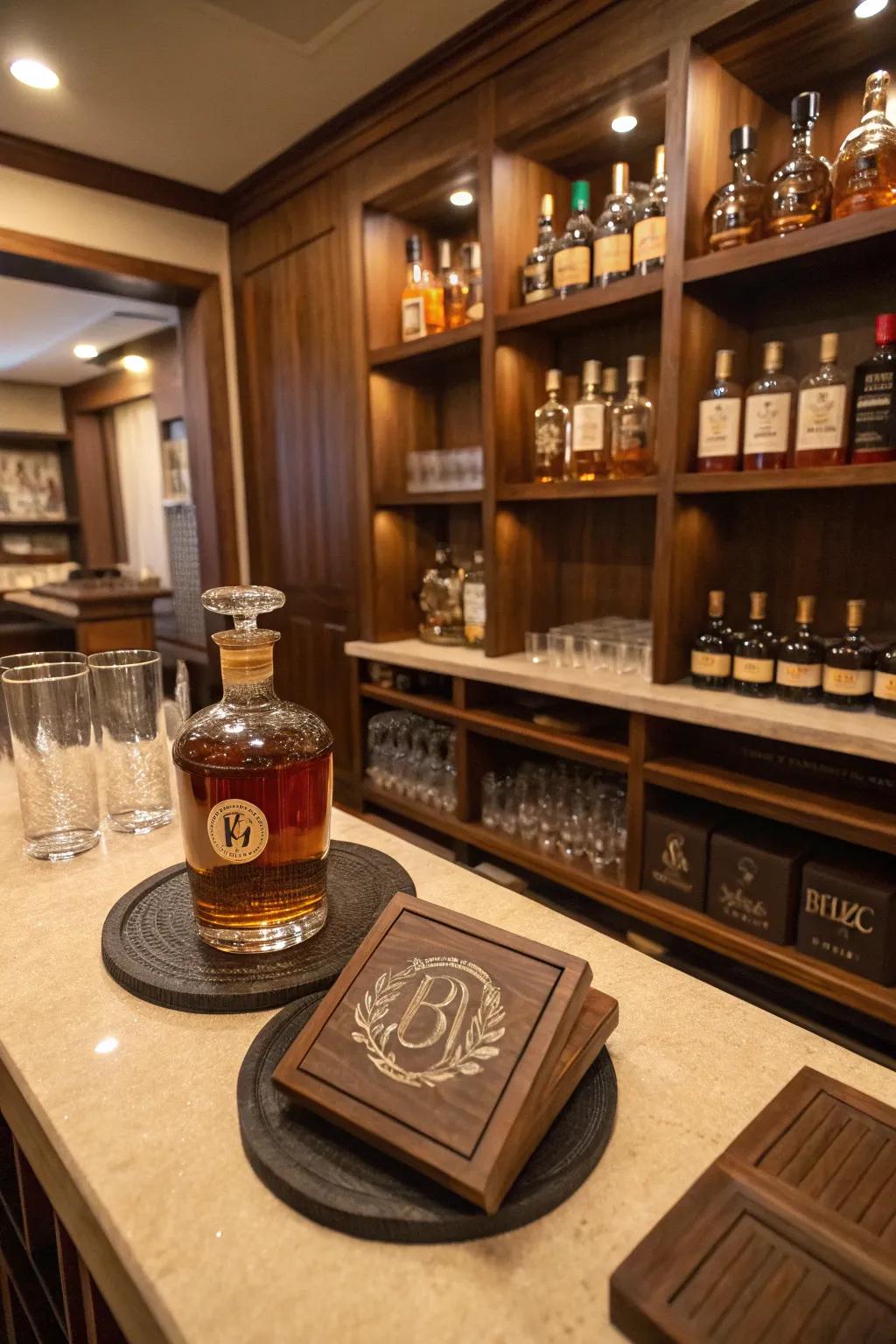 Individual details make the spirits lounge uniquely yours.