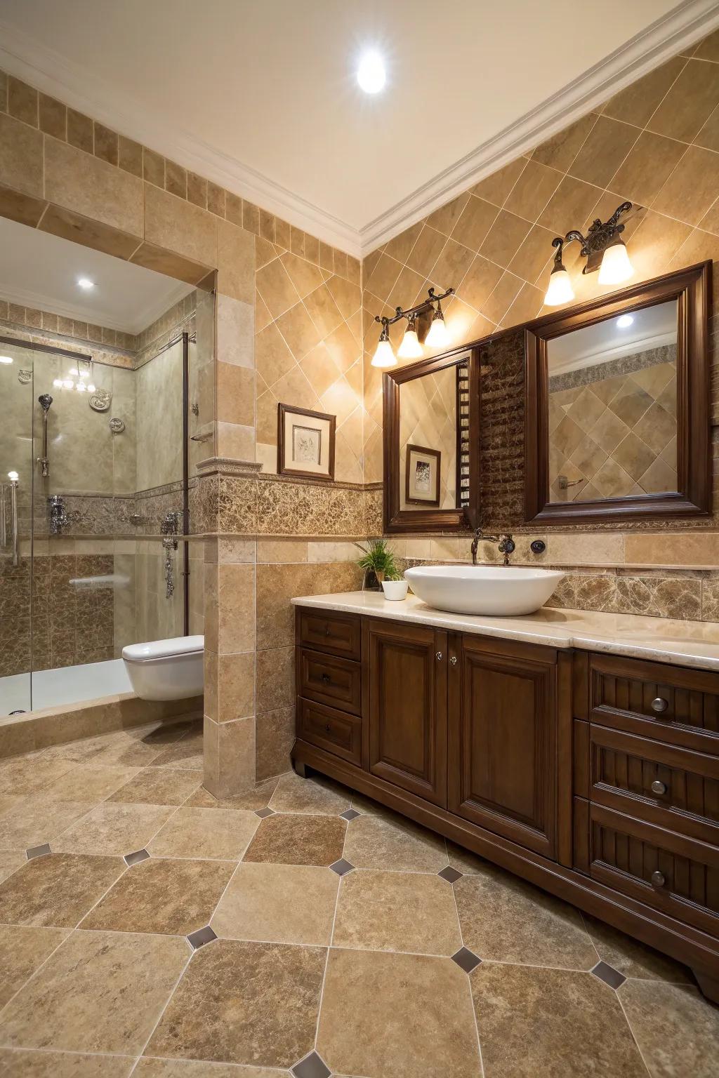 Natural elegance with travertine.