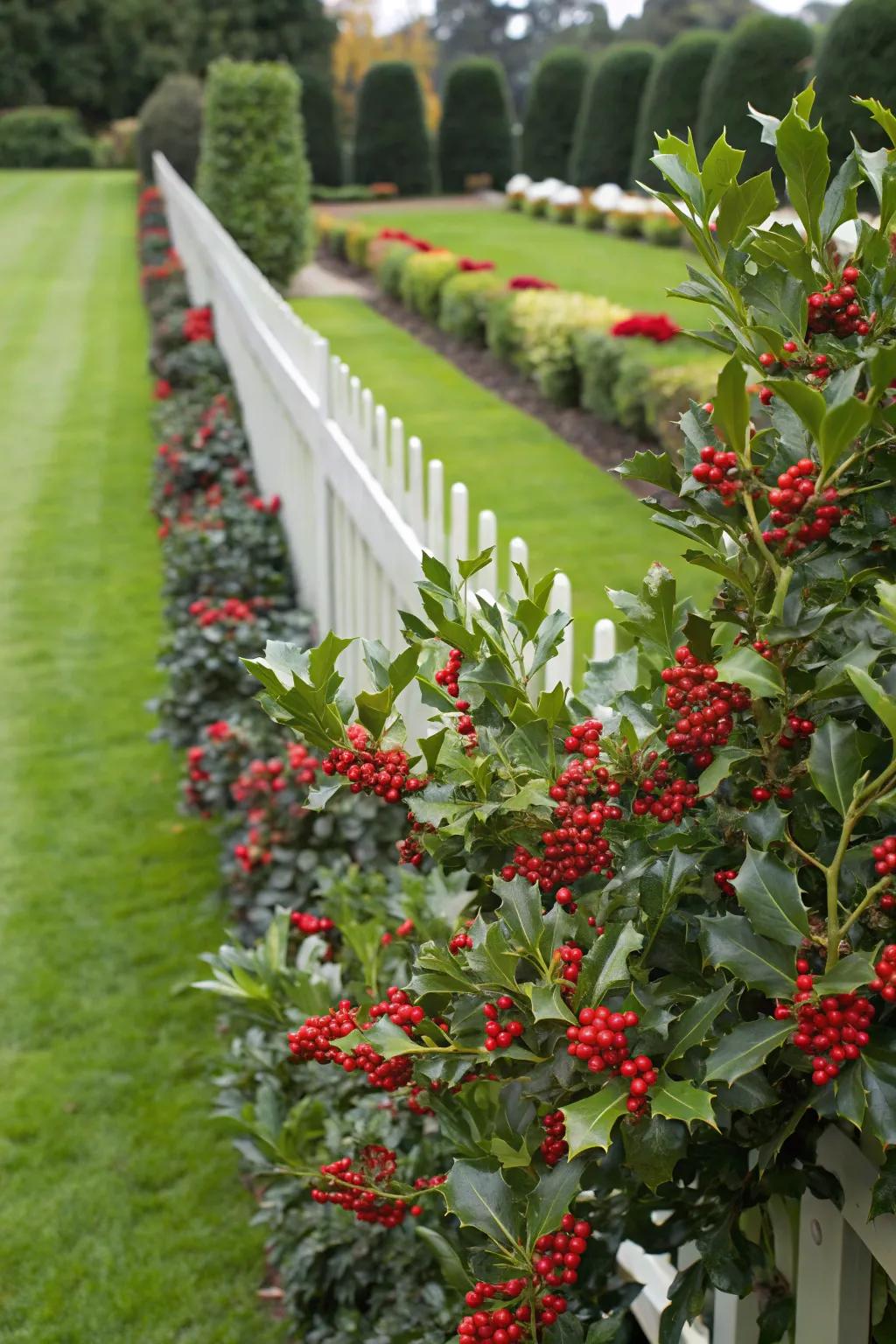 Festive bush adds a touch of festivity to your fence.