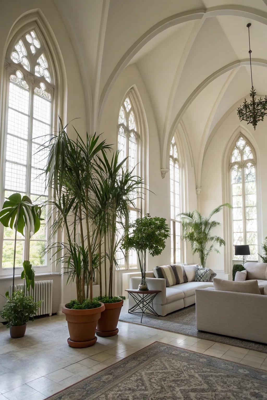 Indoor flora elevate the natural sensation of the area.
