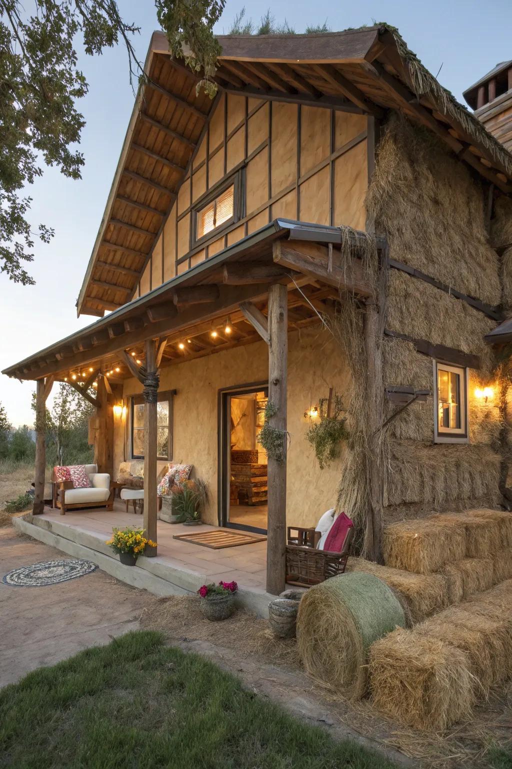 Warm and sustainable wheat house with excellent insulation.