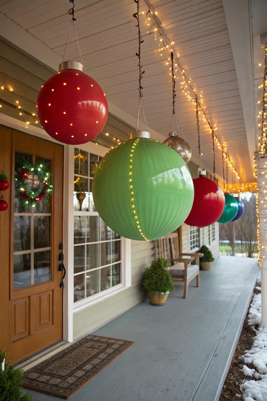 Large scale ornaments add dramatic flair.