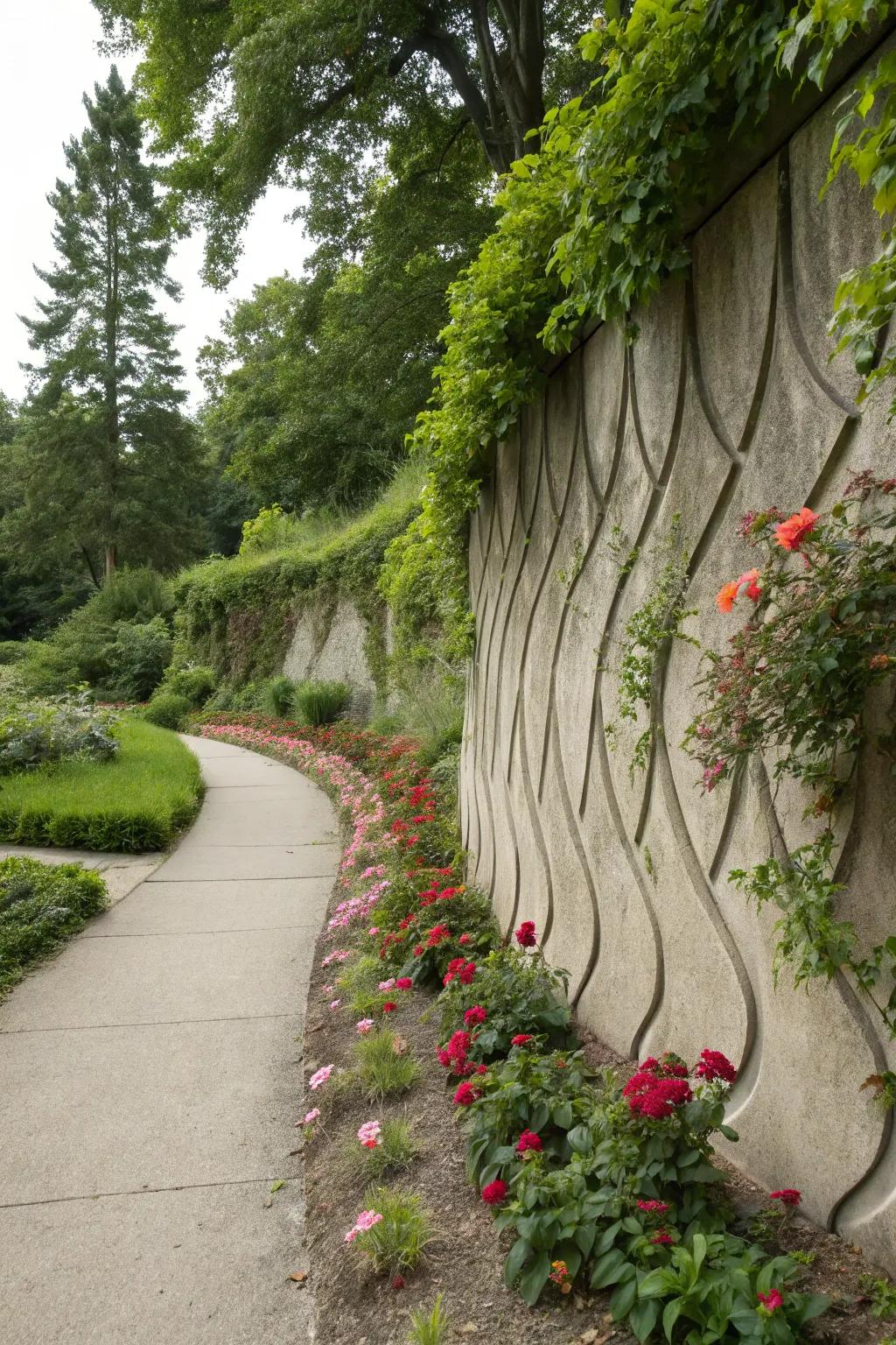 Organic outlines establish harmony between structures and nature.