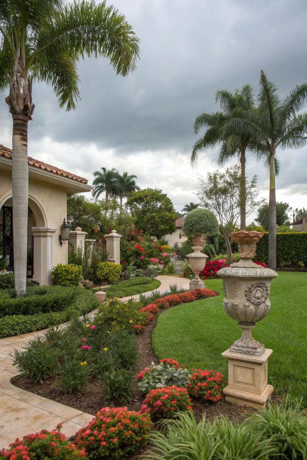 Sculptural elements infuse personality and artistic flair into your landscape.