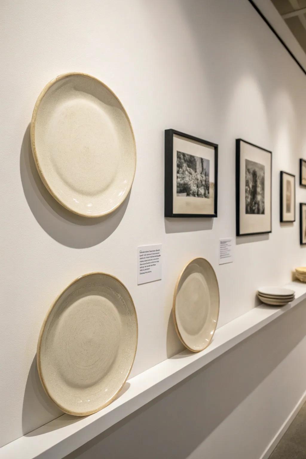 Minimalist dish display for an understated elegance.