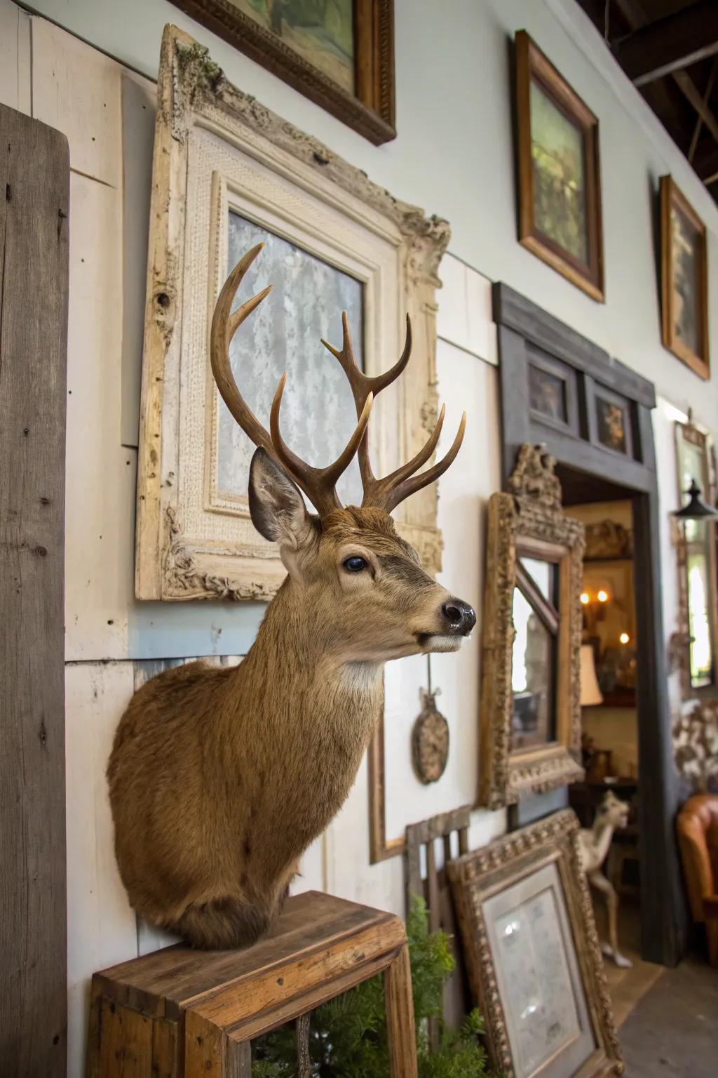 An animal head showcasing vintage charm and character.