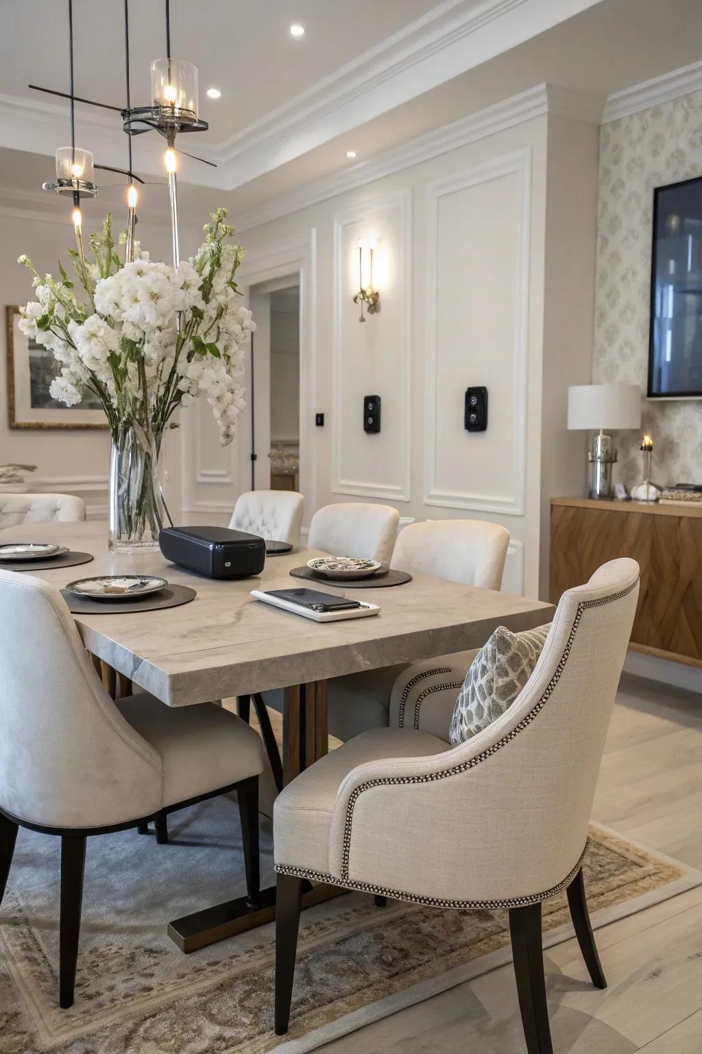 Seamlessly integrated technology maintains a clean look.