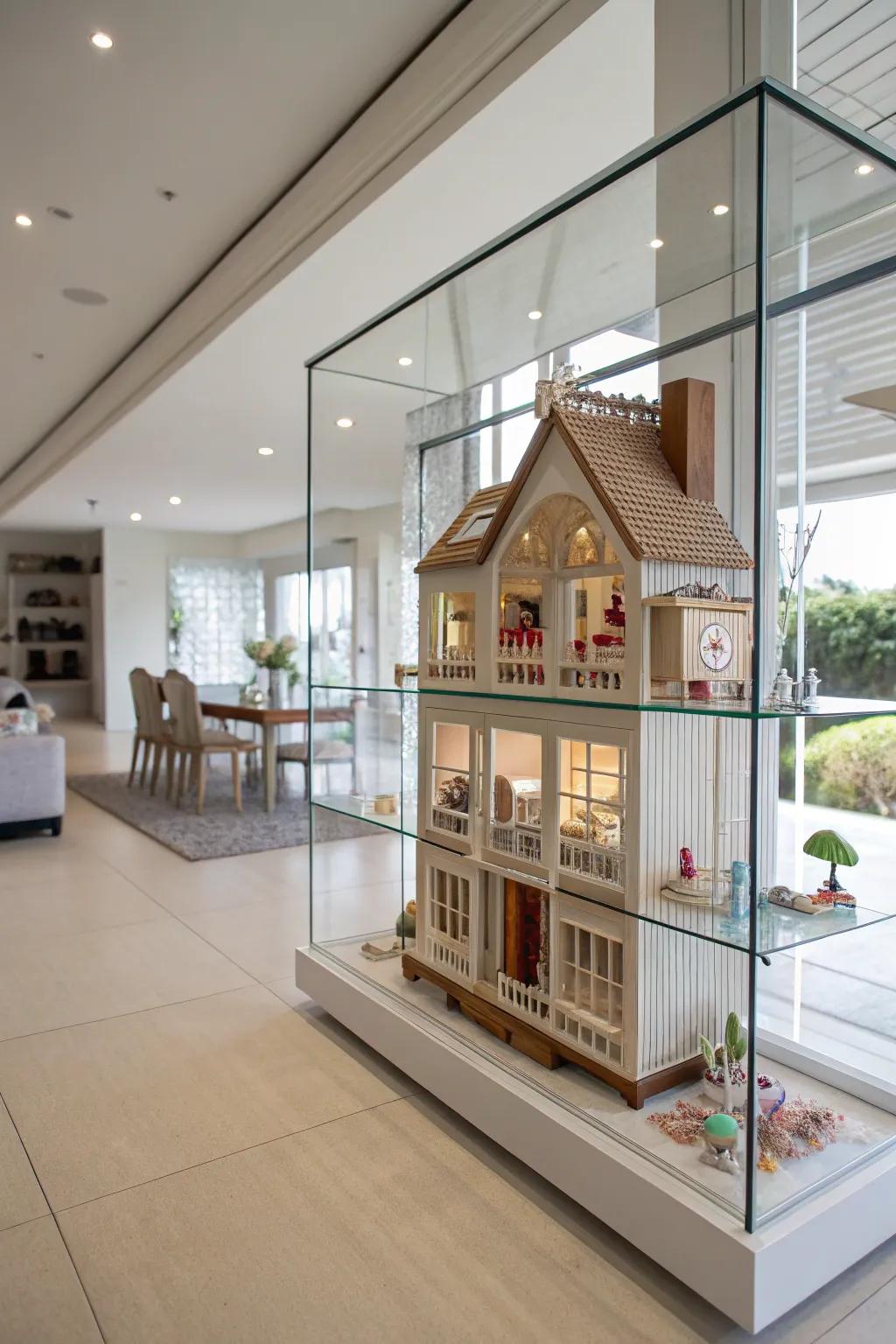 Glass shelving provides protection and a contemporary display solution.