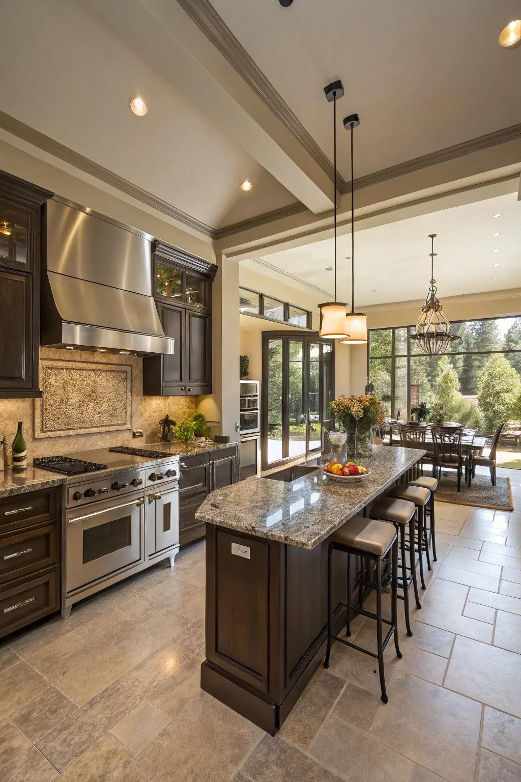 A gourmet kitchen that’s both stylish and highly functional.