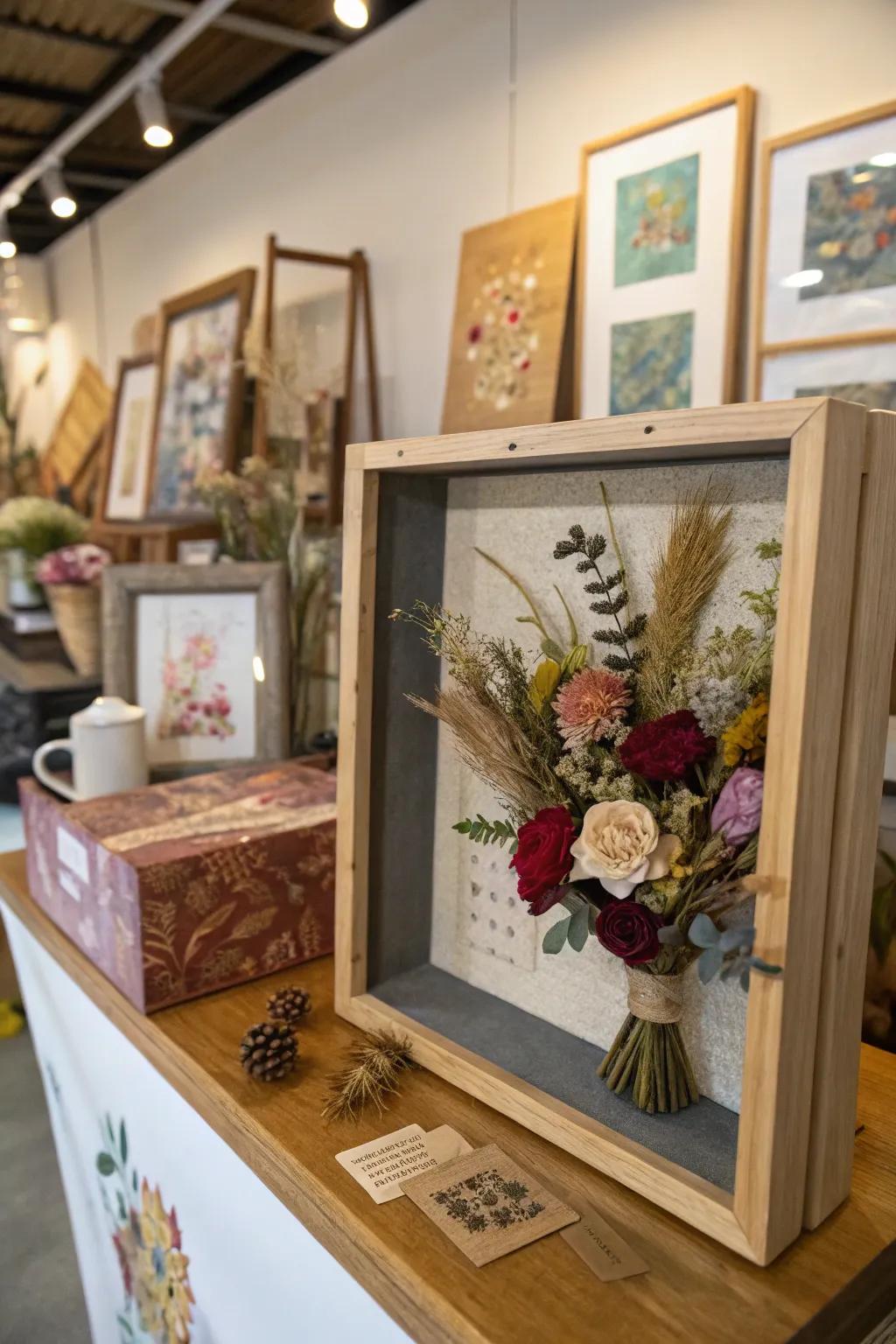 Explore creativity with a mixed material dried flower memory box.