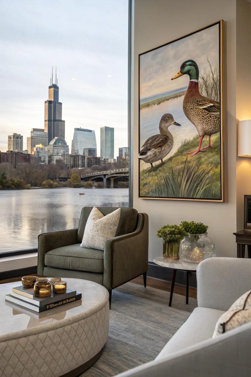 Waterfowl in local places introduce a personal touch to your decorating.